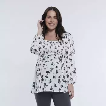 Топ бэби-долл для беременных с присборенным верхом Motherhood, цвет winter white ditsy