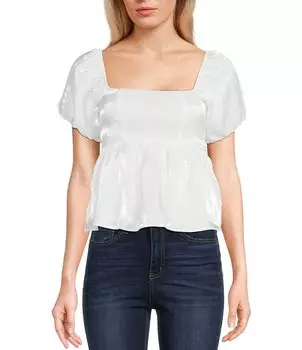 Топ Baby Doll с объемными рукавами Honey & Sparkle, белый