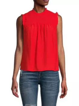 Топ Babydoll со сборками и рюшами Nanette Nanette Lepore, цвет Hot Coral