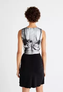 Топ BACK BRA ILLUSION PRINT TANK Jaded London, серый