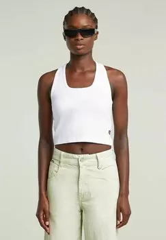 Топ BACK SNAP SLIM CROPPED G-STAR, белый