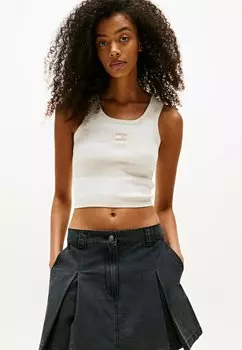 Топ BADGE SLIM CROPPED Tommy Jeans, бежевый
