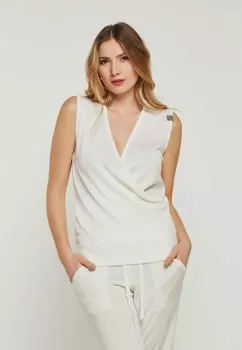 Топ BAILEY- MERINO STRICKTOP IN WICKELOPTIK YOU LOOK PERFECT, кремовый