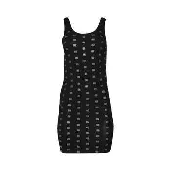 Топ Balenciaga Uw Strass Tank Top, цвет Black/Silver
