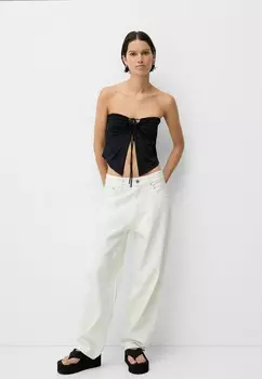 Топ BANDEAU Bershka, черный деним