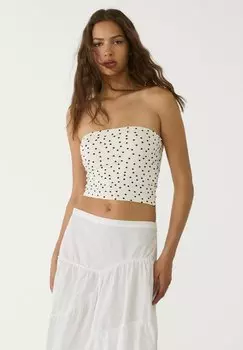 Топ BANDEAU Stradivarius, пятнистый серый