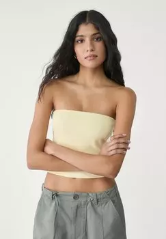 Топ BANDEAU Stradivarius, светло-желтый