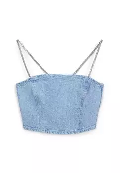 Топ BANDEAUX STRASS Calliope, цвет Blu Denim Chiaro