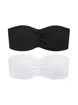 Топ бандо бикини Next Bandeau Bikini Top, черный/белый