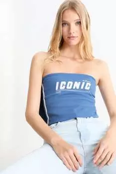 Топ-Бандо Clockhouse, синий