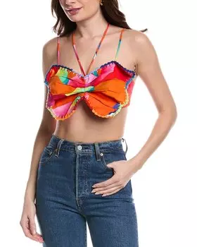 Топ-бандо FARM RIO из льняной смеси, красный