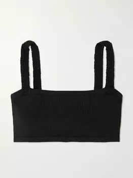 Топ-бандо ребристой вязки Calle Del Mar, черный