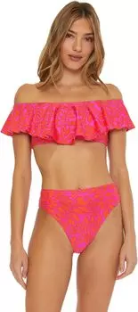 Топ-бандо с решетчатыми оборками Trina Turk, мульти