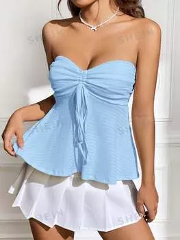 Топ-бандо Shein Ezwear, голубой