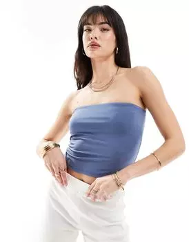 Топ-бандо Stradivarius бензинового цвета