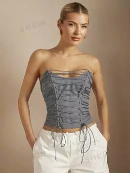 Топ-бандо женский Shein Bae без бретелек, серый