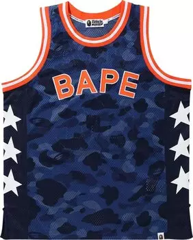 Топ BAPE Color Camo Bape Basketball Tank Top 'Navy', синий