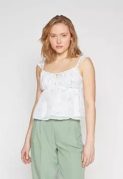 Топ Bare Babydoll Hollister Co., цвет white/ light-green