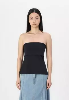 Топ BARE FOLDOVER TUBE LONGLINE Abercrombie & Fitch, черный