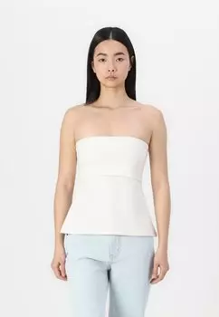 Топ BARE FOLDOVER TUBE LONGLINE Abercrombie & Fitch, кремовый