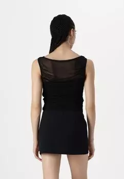 Топ BARE RUCHED MESH BODYSUIT Abercrombie & Fitch, черный