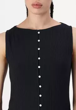 Топ BARE WIDE SLASH BUTTON Abercrombie & Fitch, черный