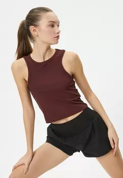 Топ BASIC CREW NECK SLIM FIT Koton, коричневый