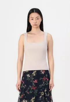 Топ BASIC SQUARE TANK Gina Tricot, бежевый