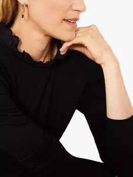 Топ Baukjen Agatha из органического хлопка с рюшами и воротником, цвет Caviar