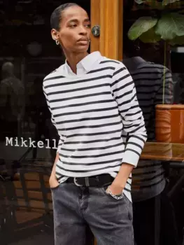 Топ Baukjen Ashley Breton Stripe Organic Cotton, цвет white/charcoal