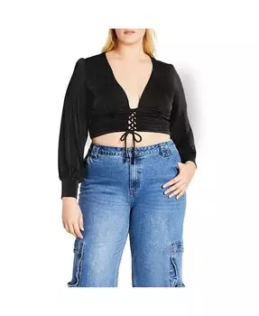 Топ Baylee размера плюс CITY CHIC, черный