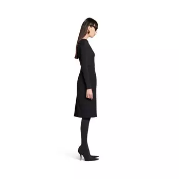 Топ Bb Garderobe Dcollet из черного эластичного рубчика BALENCIAGA, черный