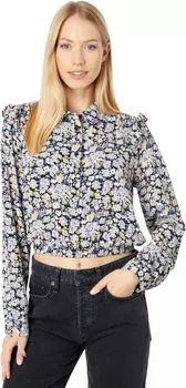 Топ BCBGeneration Woven Long Sleeve Top with Ruffle Shoulder U1UX5T51, цвет Shadow Floral