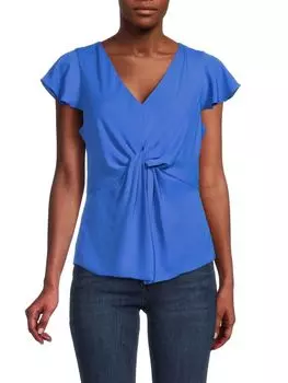 Топ BCBGMAXAZRIA с развевающимися рукавами, palace blue