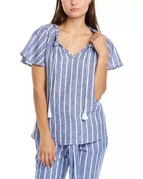 Топ Beachlunchlounge Remi из льняной смеси, синий