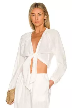 Топ Bella Dahl Long Sleeve Tie, белый