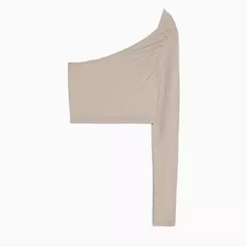 Топ Bershka Asymmetric, бежевый