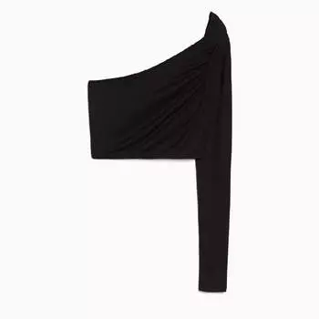 Топ Bershka Asymmetric, черный