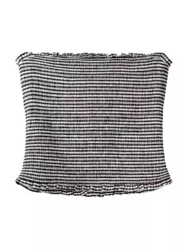 Топ Bershka, черный/белый