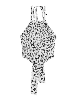 Топ Bershka, черный/белый