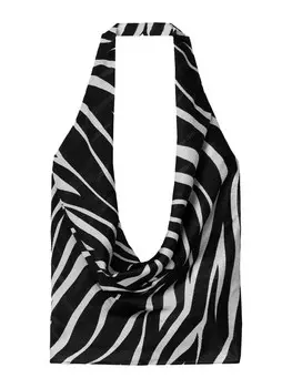 Топ Bershka, черный/белый