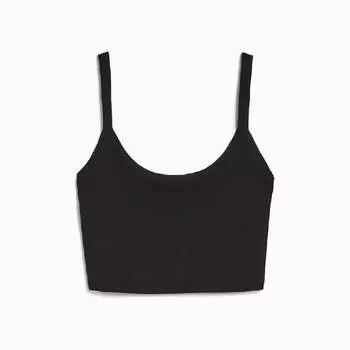 Топ Bershka Cropped Wide Strap, черный