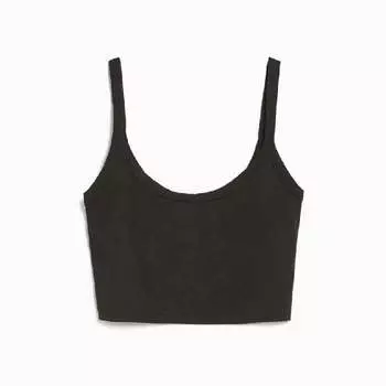 Топ Bershka Cropped Wide Strap, серый