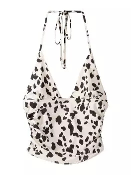 Топ Bershka, цвет Black/Wool white