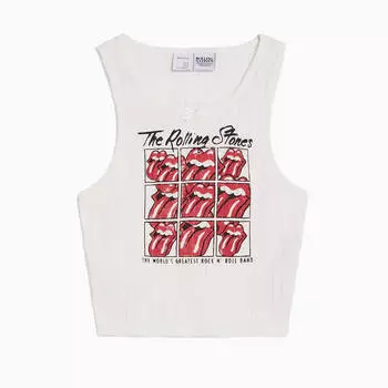 Топ Bershka Pointelle Knit, белый