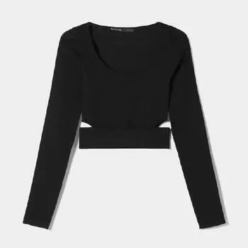 Топ Bershka Seamless, черный