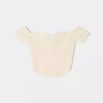 Топ Bershka Shoulder Corset, бежевый
