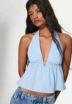 Топ Bershka, светло-голубой