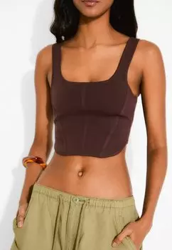 Топ Bershka, темно-коричневый