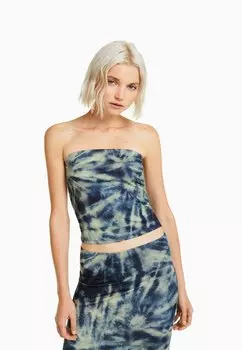 Топ Bershka, темно-синий